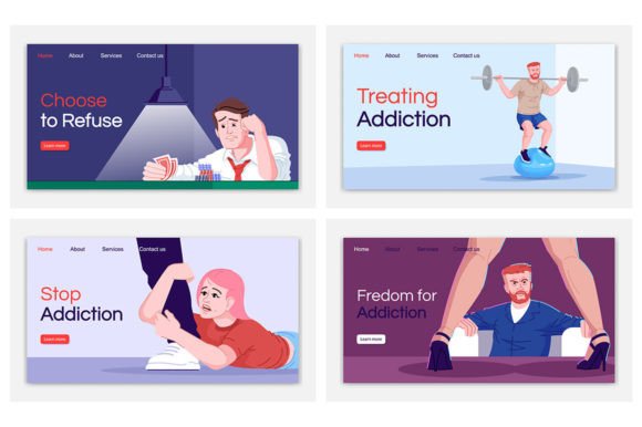 Addiction Landing Page Template Set Review