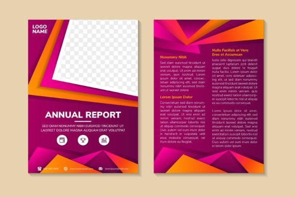 Annual Report Vertical Flyer Pink – A Vibrant Print Template for Branding