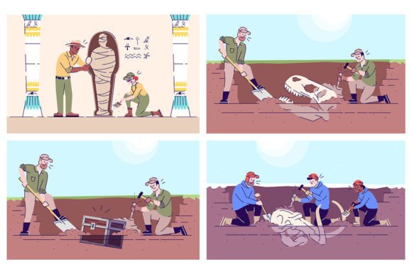 Archeology SVG Vector Illustrations for Crafting