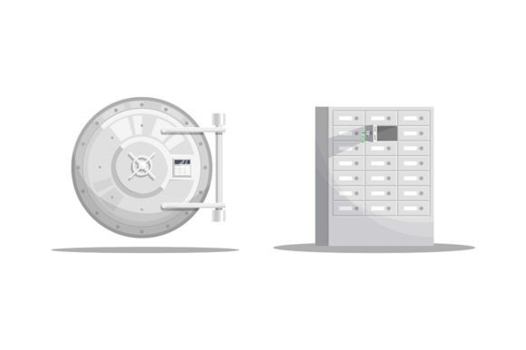Bank Money Storage SVG Illustration Set for Local Business Branding