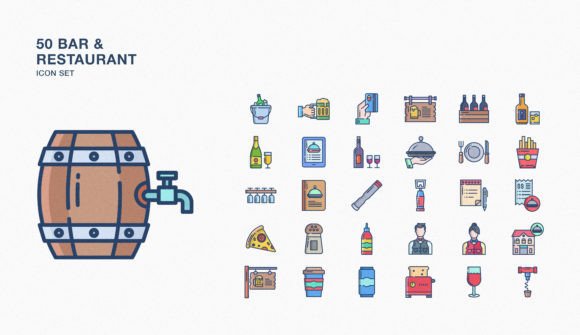 Bar and Restaurant Icons: A Modern Graphic Asset for Content Publishing