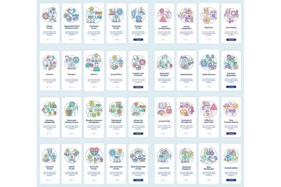 Business Cooperatives Mobile App Screens Review