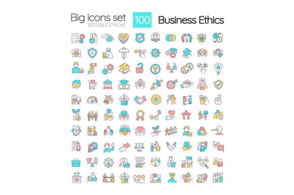 Business Ethics Icons for Modern Web Design