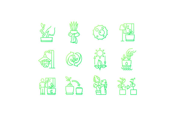 Caring for Houseplants Gradient Icons