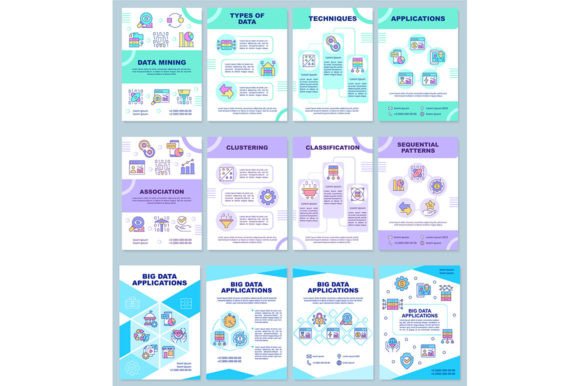 Data Mining Brochure Template Set for Graphic Templates