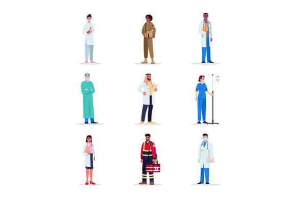 Doctors Svg Vector Color Illustrations for Branding and Marketing