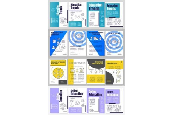 Education Types Brochure Template Set for Graphic Templates