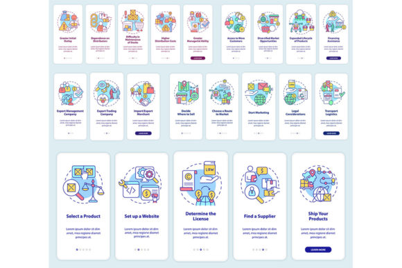 Export and Import Business Mobile Apps Graphic Templates