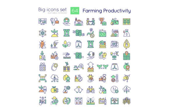 Farming Productivity SVG Color Icons Set Review