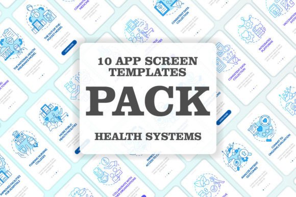 Health System Mobile App Screen Bundle Graphics