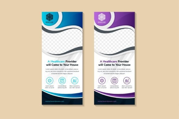 Healthcare Provider Vertical Banner Graphics for Print Templates