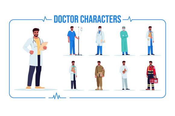 Hispanic Doctor SVG Vector Illustrations for Modern Web Design