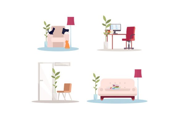 House and Office Interior Illustrations for Commercial Design