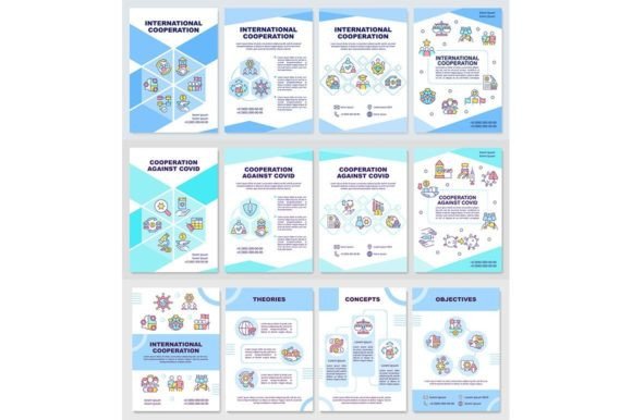 International Cooperation Brochure Set for Graphic Templates