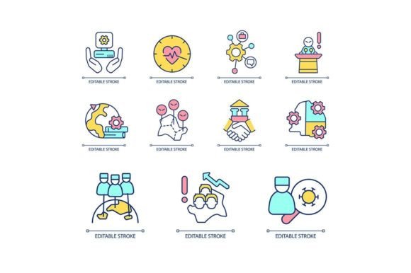 International Cooperation RGB Color Icon for Branding and Design
