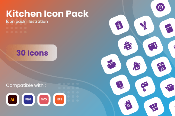 Kitchen Icon Pack - Fresh Graphics for Handmade Creations