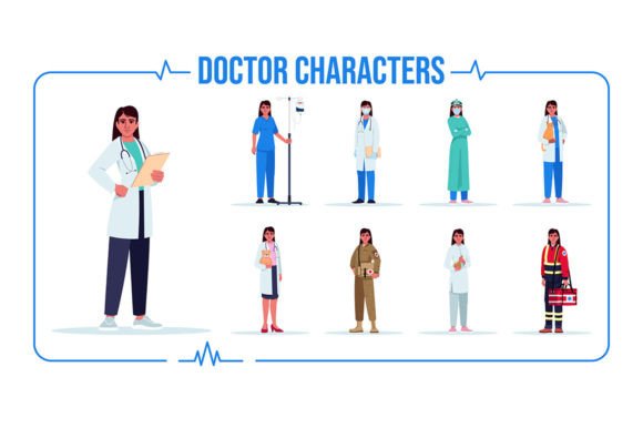 Latino Doctor SVG Vector Illustrations for Graphics and Digital Products