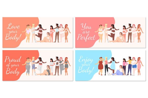 Love Your Body Poster Vector Templates for Small Business Branding