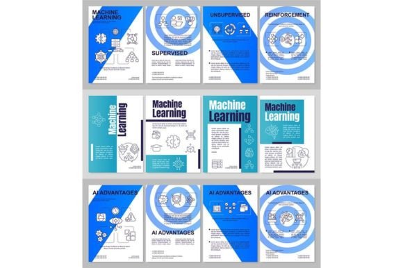Machine Learning Brochure Template Set for Graphic Templates