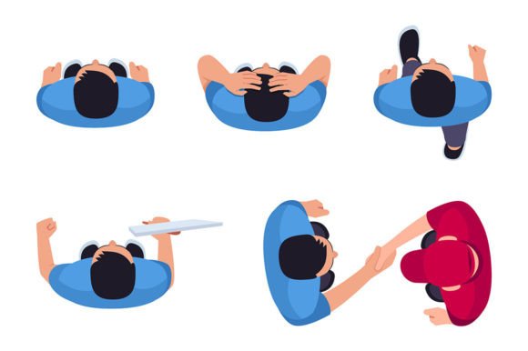 Man Position SVG Vector Illustration Set for Graphics and Illustrations