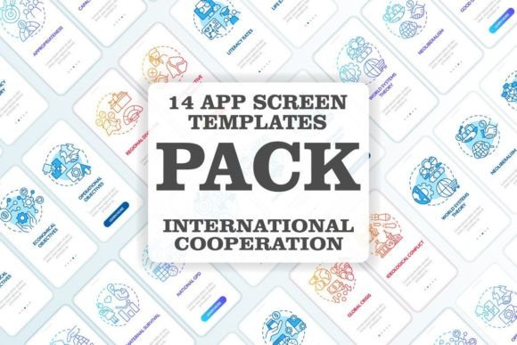 Medical and Business Global Work App Set for Graphic Templates