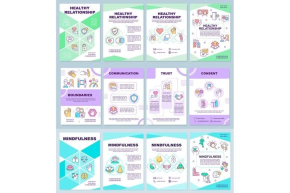 Mindfulness Brochure Template Set for Graphic Templates