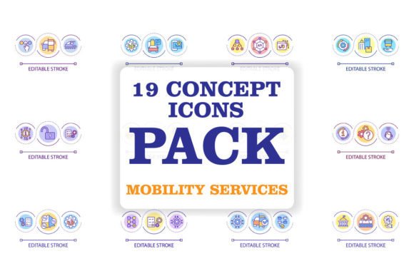Mobility As Service Loop Concept Icons for Local Business Design