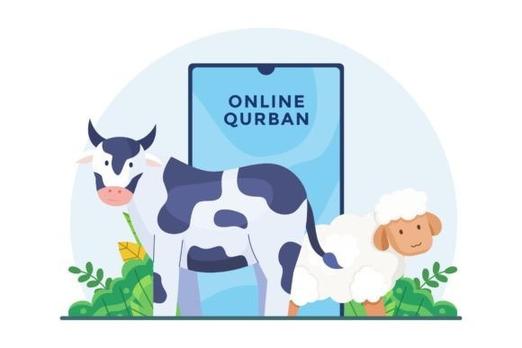 Online Qurban Concept Illustration for Local Branding