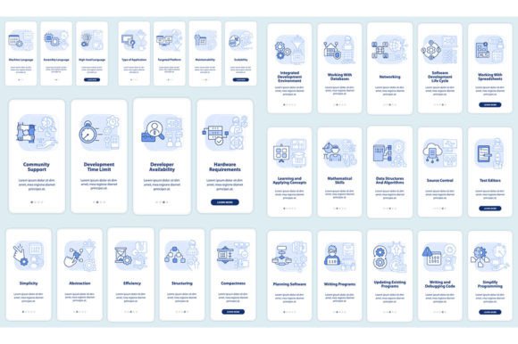 Professional Programmer Skills App Set - Graphic Templates for Modern Design
