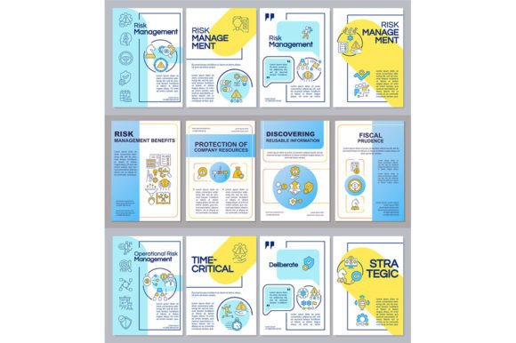 Risk Management Brochure Template Set for Graphic Templates