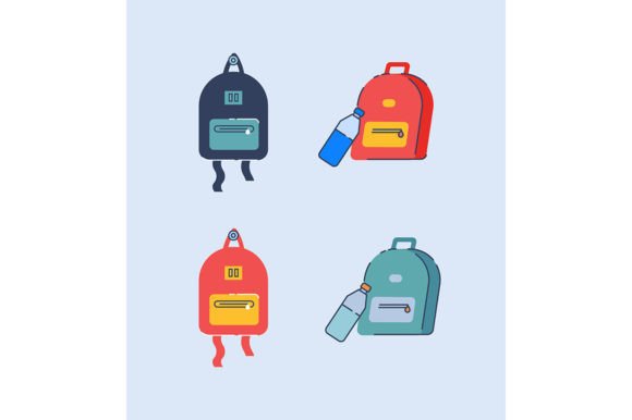Rucksack Svg Color Illustrations Set for Branding and Marketing