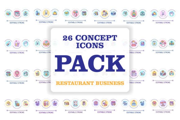 Starting Restaurant Business Concept Set for Blog and Web Design